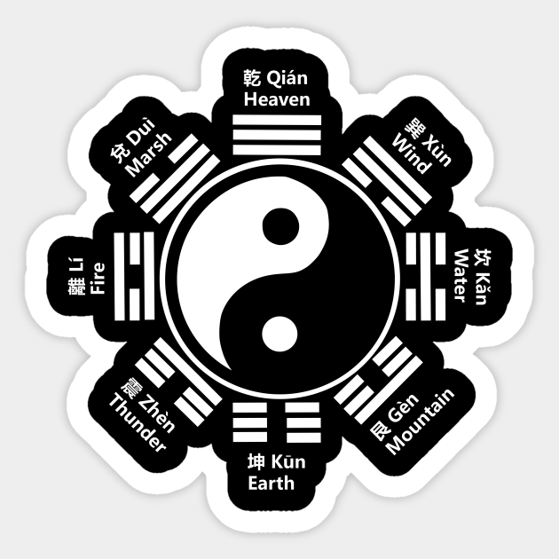 Tai Chi Yin Yang Zen Taoism Chinese Characters Chinese Sticker